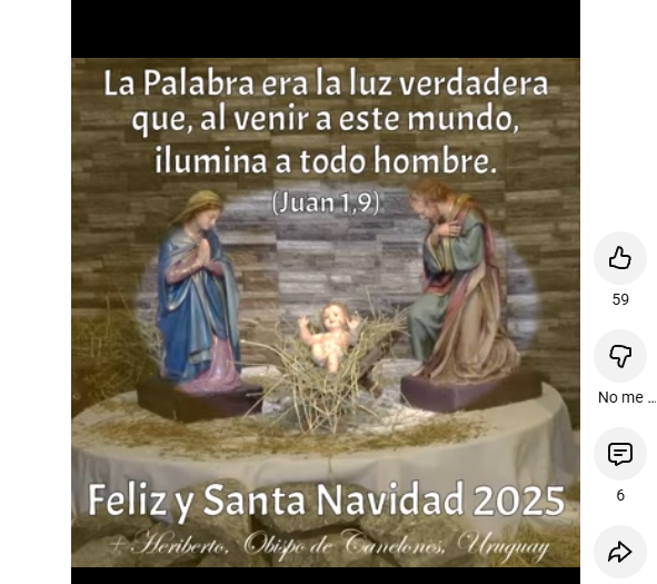 JESÚS, LUZ VERDADERA Mi saludo de Navidad.